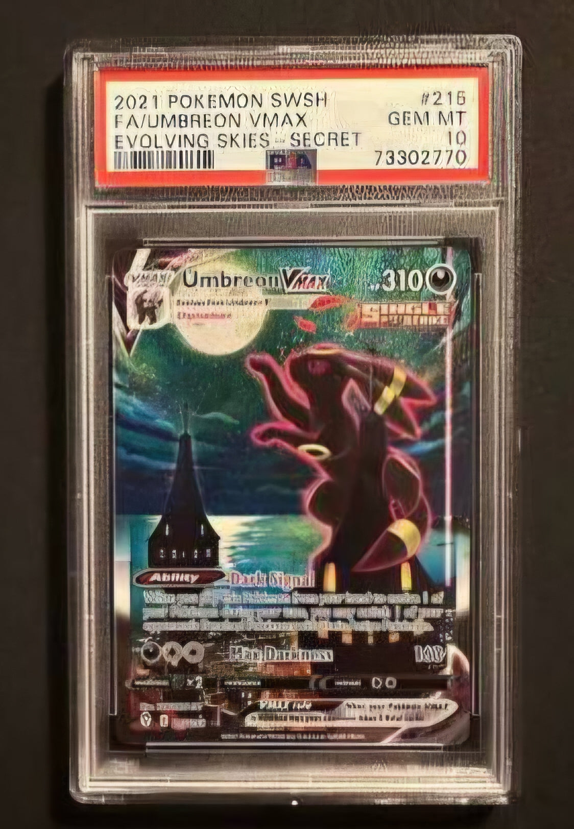 Pokemon - Umbreon VMAX Pokemon Evolving Skies Secret Full Art #215 PSA 10